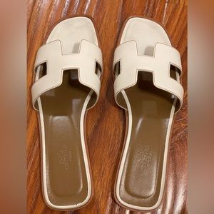 Hermès Oran sandals white size:37